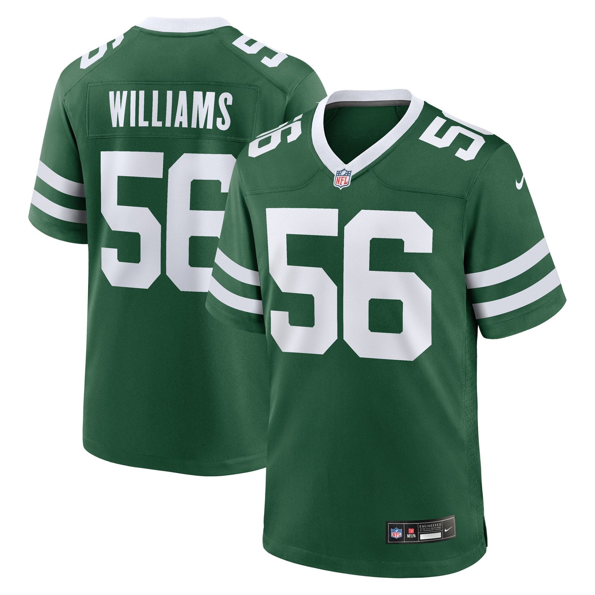 Quincy Williams New York Jets Nike Game Jersey ��������������������������� Legacy Green football jersey product view 1