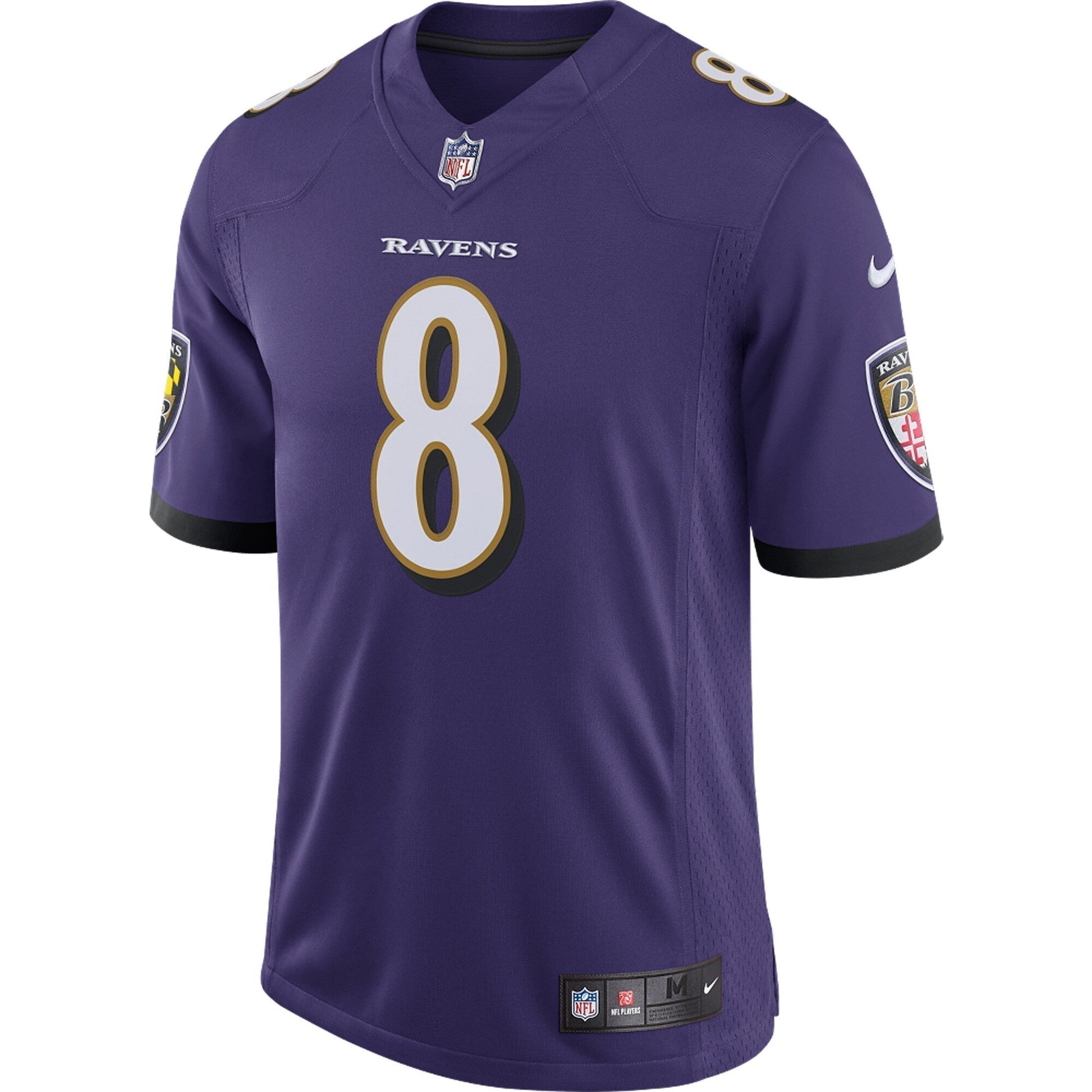 Lamar Jackson Baltimore Ravens Nike Speed Machine Limited Jersey - Purple football jersey product view 2