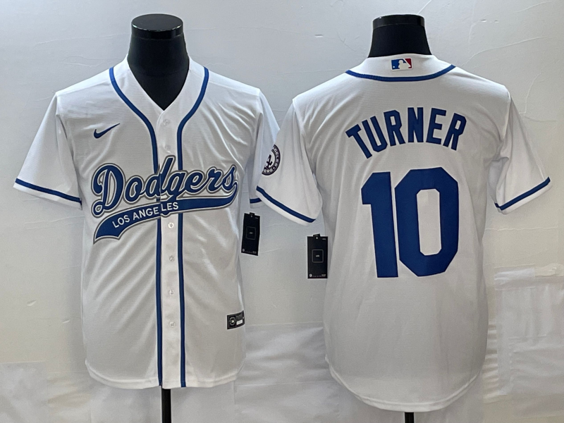 Men's Los Angeles Dodgers Justin Turner #10 White Player Jersey1 Joint Edition baseball jersey product view 1