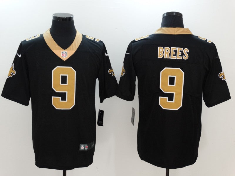 Men's New Orleans Saints #9 Drew Brees BlackGold Team Jersey1 football jersey product view 1