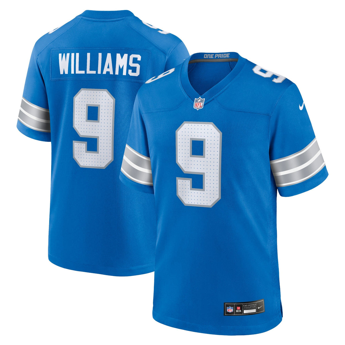 Jameson Williams Detroit Lions Nike Game Jersey - Blue football jersey product view 1