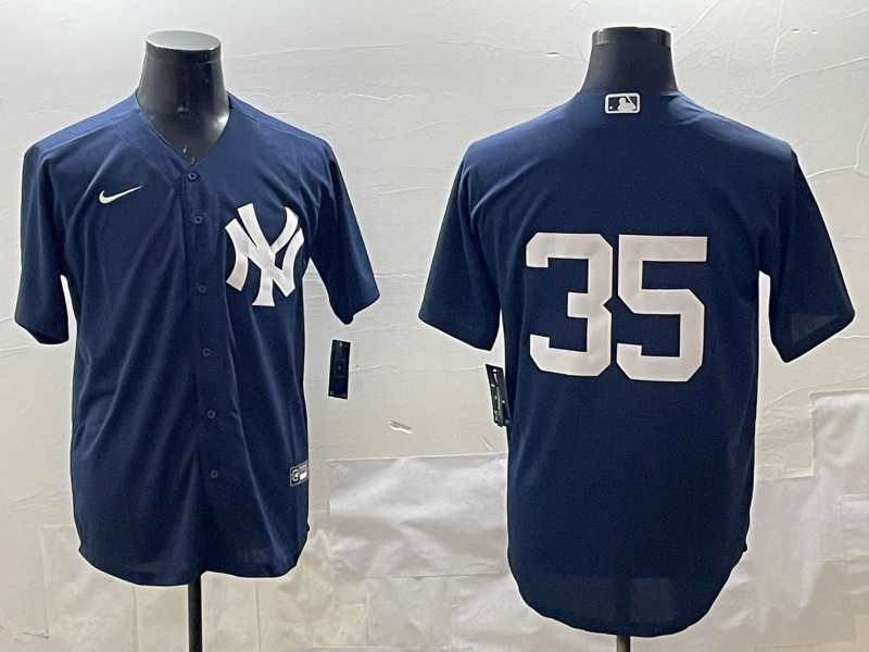 Men's New York Yankees Cody Bellinger #35 Navy Replica Player Jersey baseball jersey product view 1