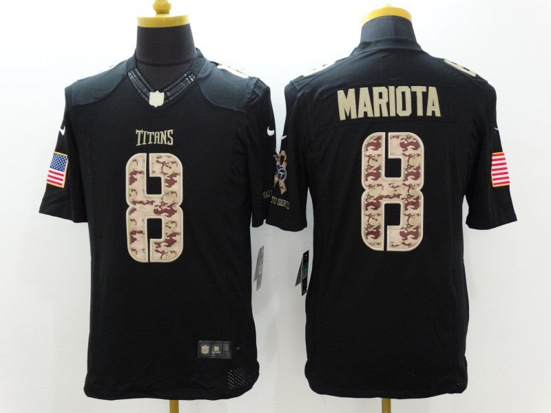 Men's Tennessee Titans Marcus Mariota #8 Black Authentic Game Jersey1 football jersey product view 1