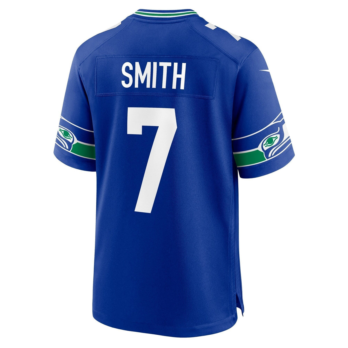 Geno Smith Seattle Seahawks Nike Throwback Game Jersey - Royal football jersey product view 3