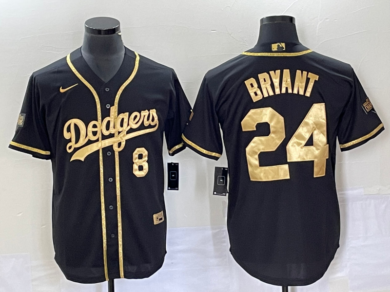 Men's Los Angeles Dodgers Kobe Bryant Black Replica Game Jersey1 basketball jersey product view 1