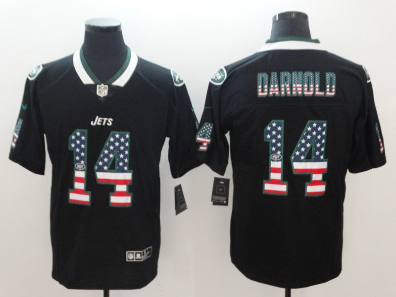 Men's New York Jets #14 Sam Darnold Black Game Player Jersey1 football jersey product view 1