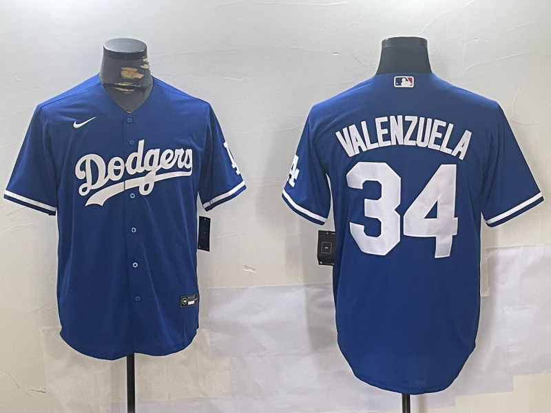 Men's Los Angeles Dodgers Fernando Valenzuela #34 Royal Game Player Jersey1 baseball jersey product view 1