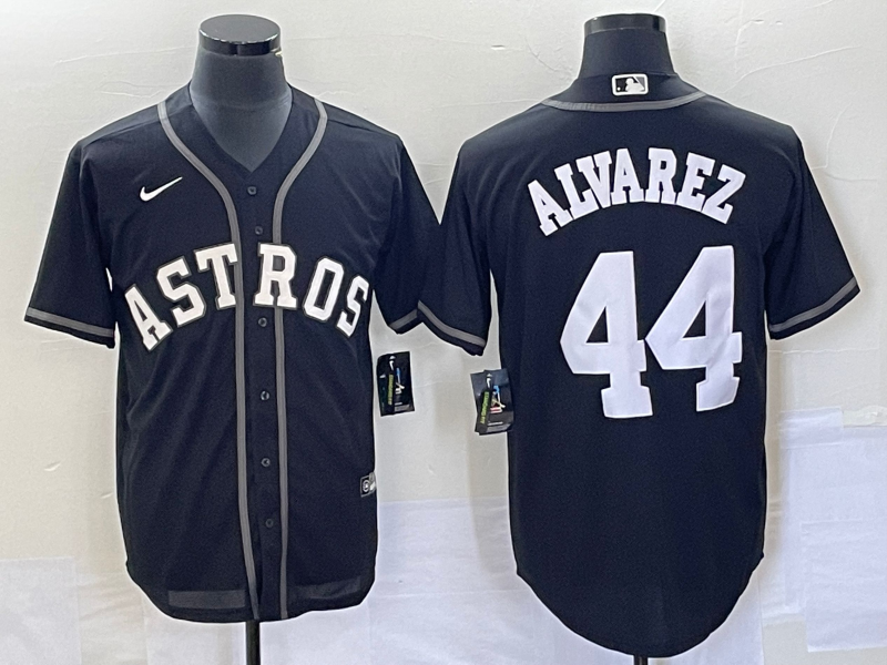 Men's Houston Astros Yordan Alvarez #44 Black Replica Player Jersey baseball jersey product view 1