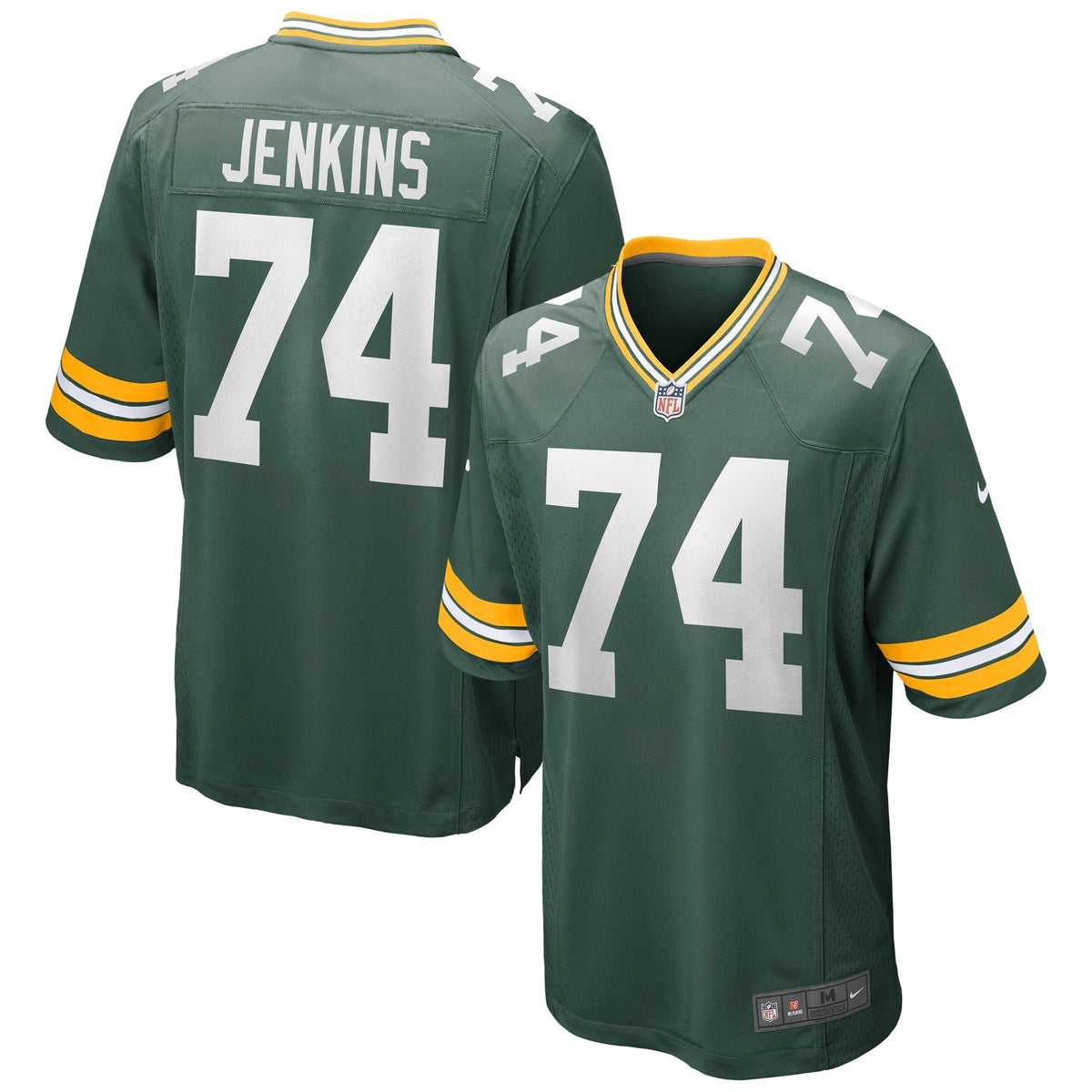 Elgton Jenkins Green Bay Packers Nike Game Jersey - Green football jersey product view 1