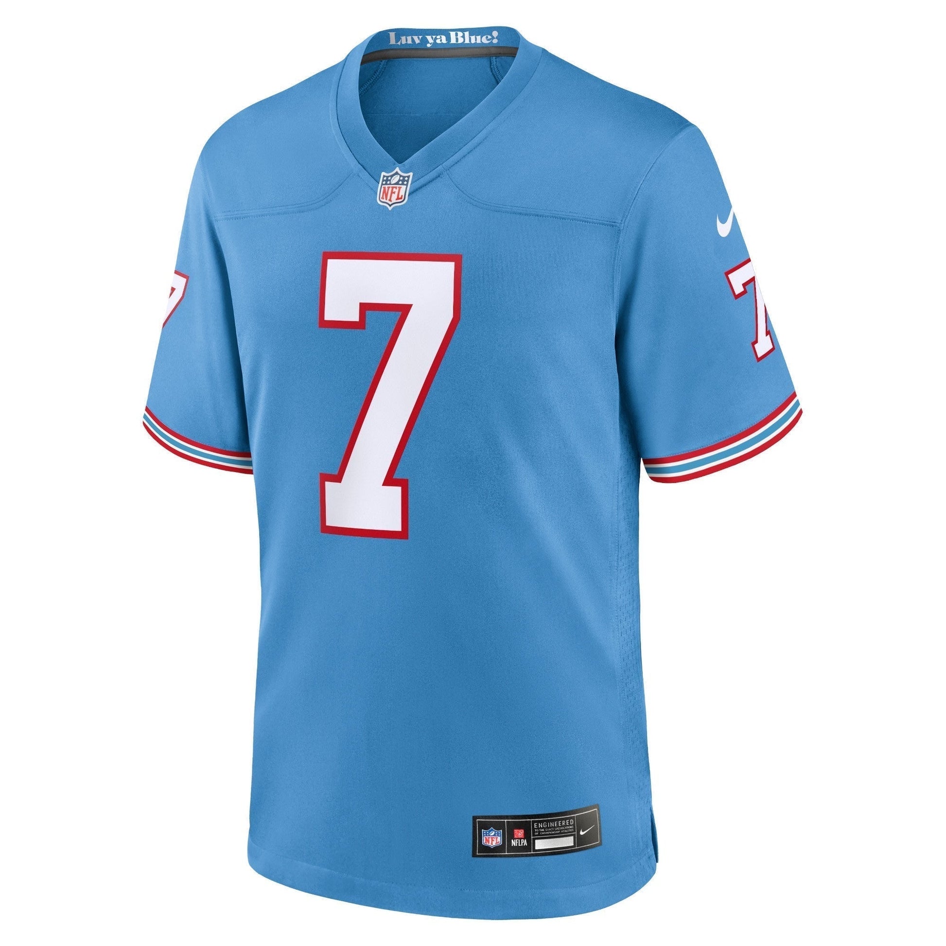 Malik Willis Tennessee Titans Nike Oilers Throwback Alternate Game Jersey - Light Blue football jersey product view 2