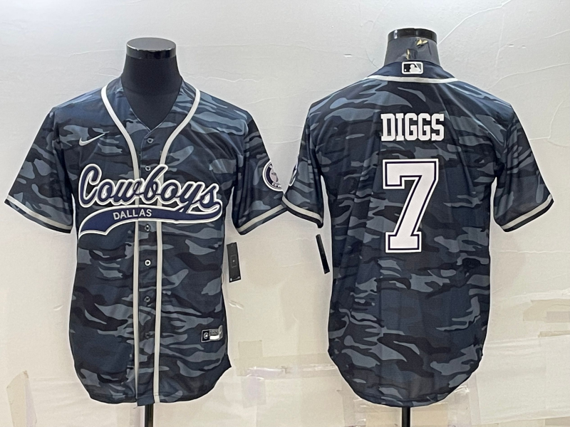 Men's Dallas Cowboys Trevon Diggs #7 Grey Camouflage Player Jersey1 Joint Edition football jersey product view 1