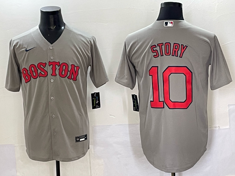 Men's Boston Red Sox Trevor Story #10 Gray Limited Player Jersey baseball jersey product view 1