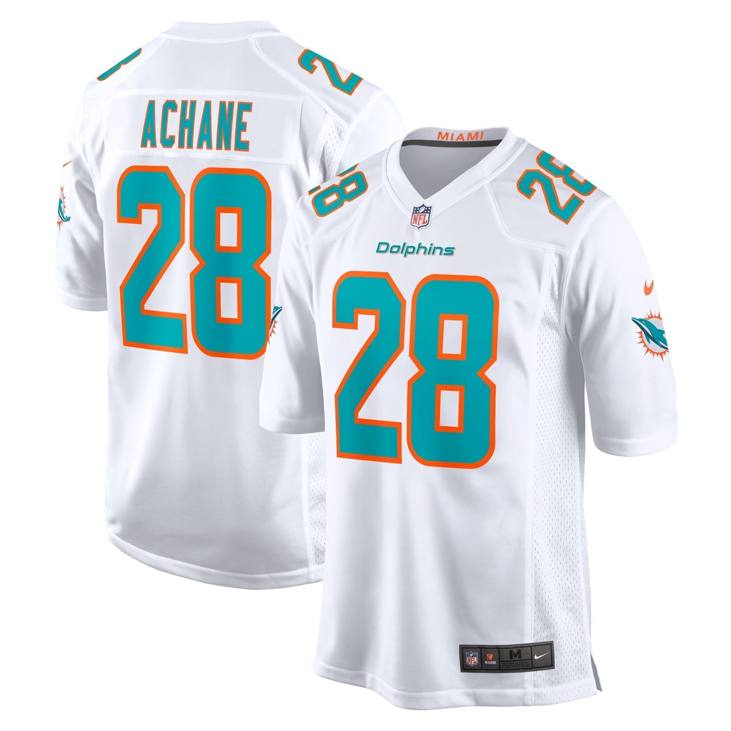 Devon Achane Miami Dolphins Nike Game Jersey - White football jersey product view 1