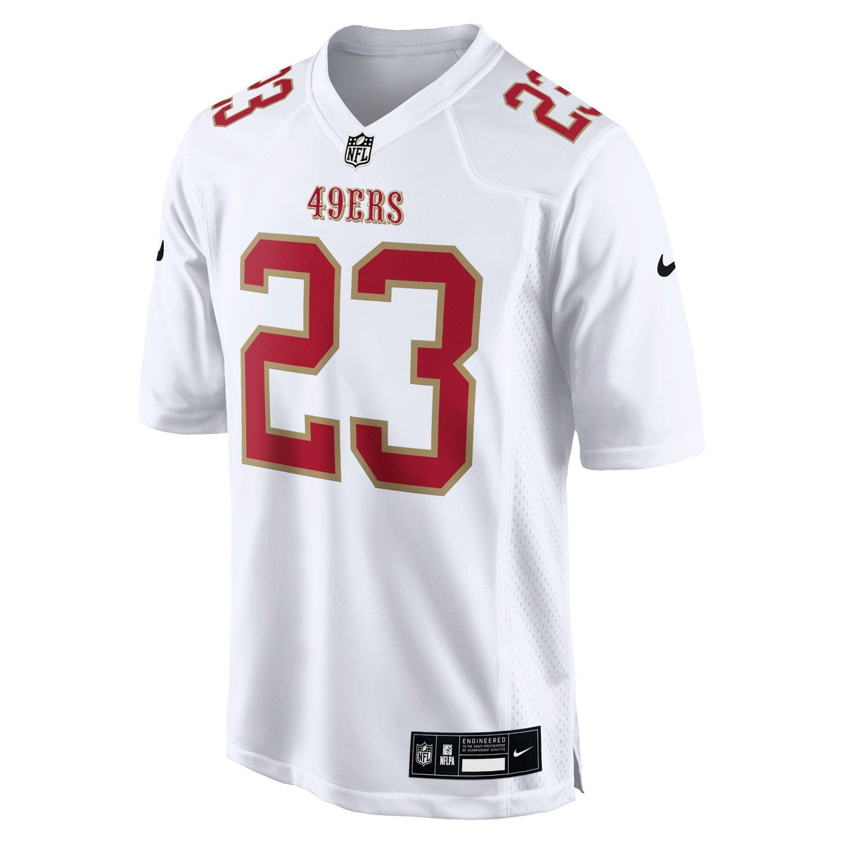 Christian McCaffrey San Francisco 49ers Nike Fashion Game Jersey - Tundra White football jersey product view 2