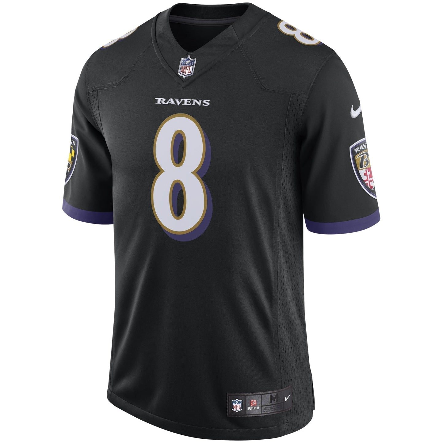 Lamar Jackson Baltimore Ravens Nike Speed Machine Limited Jersey - Black football jersey product view 2