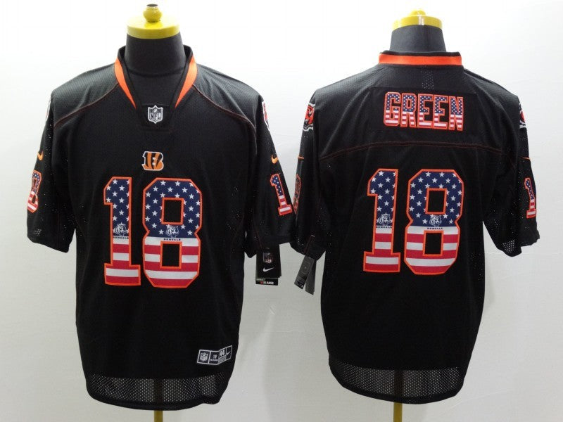 Men's Cincinnati Bengals A.J. Green #18 Black Game Player Jersey2 football jersey product view 1
