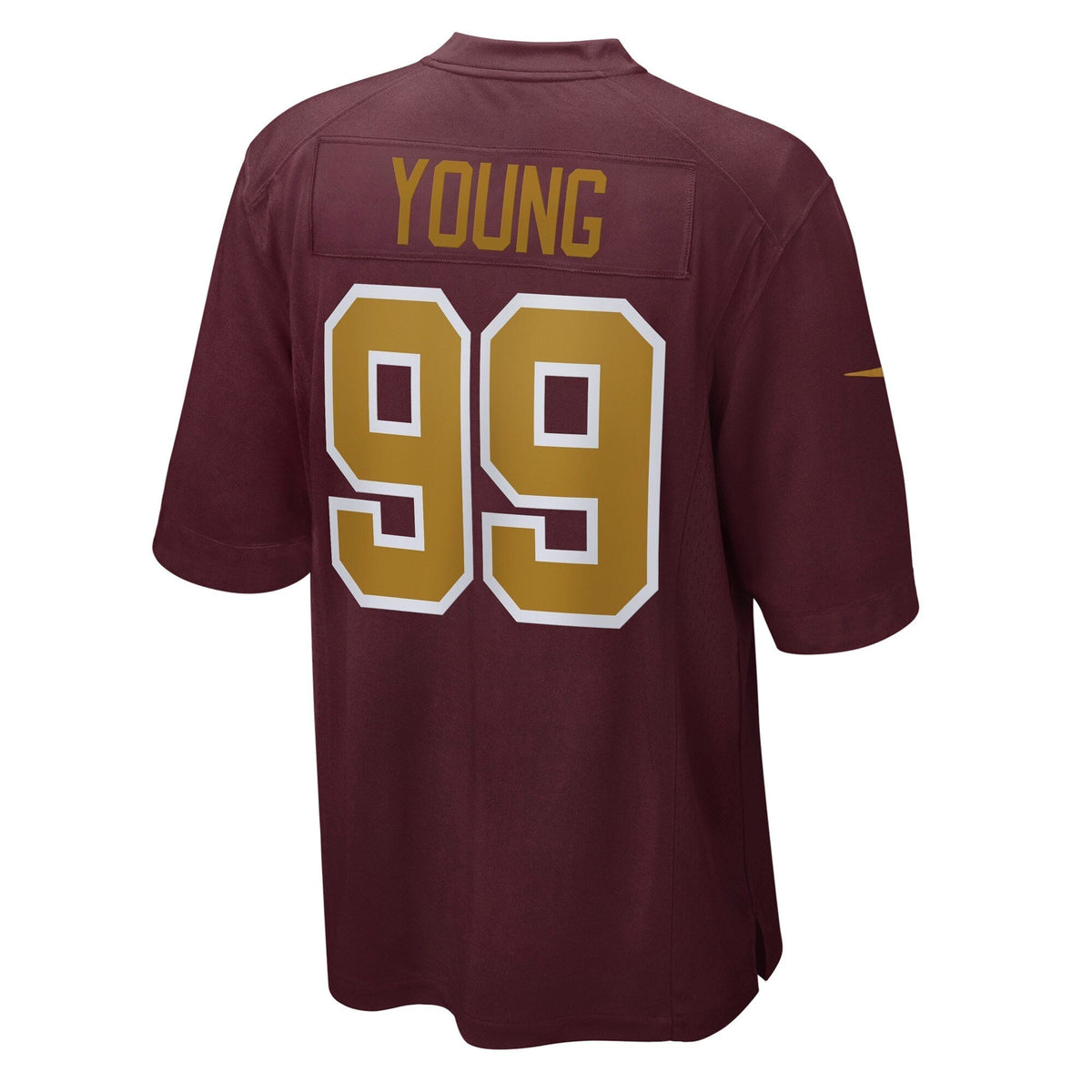 Chase Young Washington Football Team Nike Alternate Game Jersey - Burgundy football jersey product view 3
