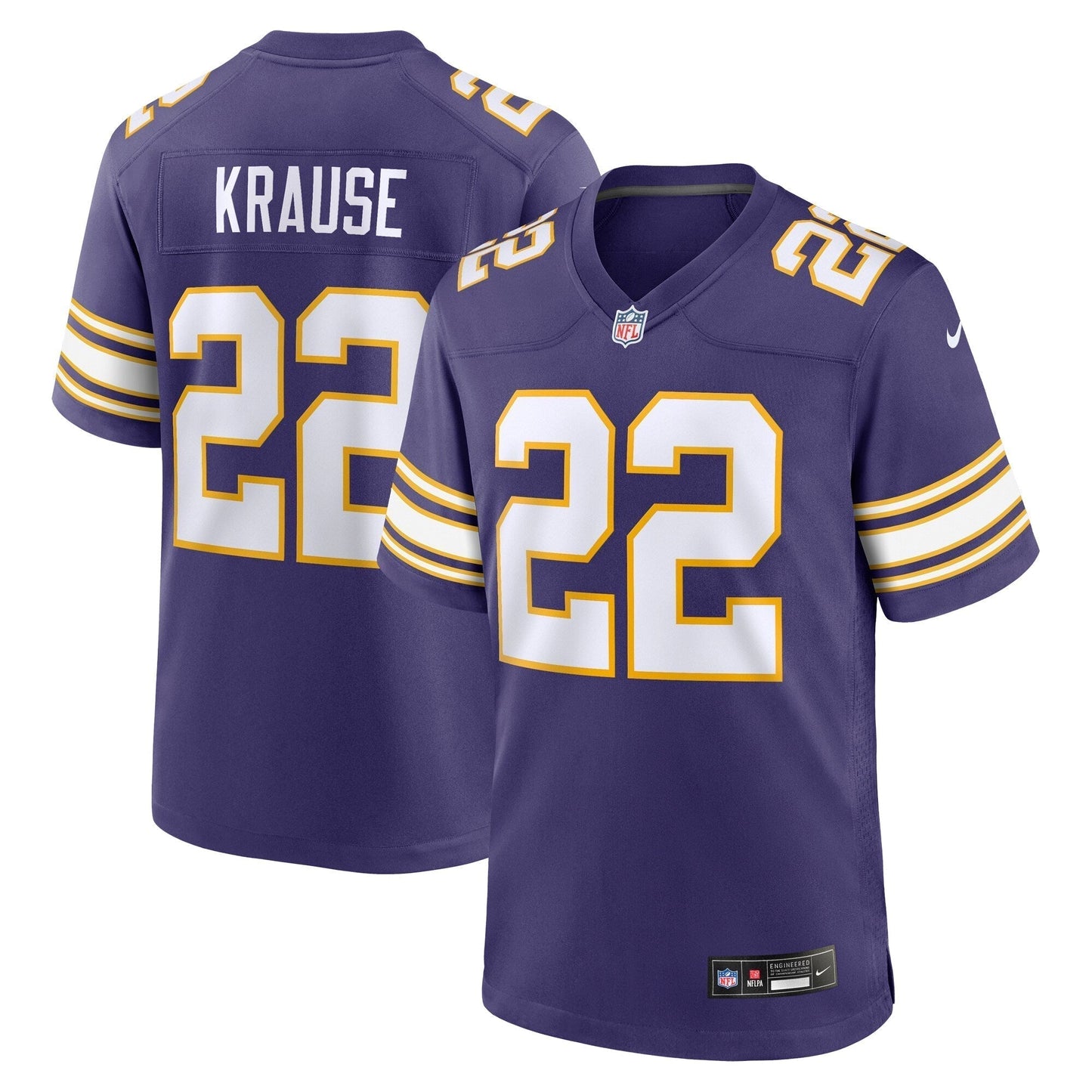 Paul Krause Minnesota Vikings Nike Classic Retired Jersey - Purple football jersey product view 1
