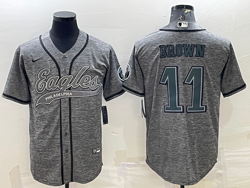 Men's Philadelphia Eagles A.J. Brown #11 Gray Player Jersey1 Joint Edition football jersey product view 1