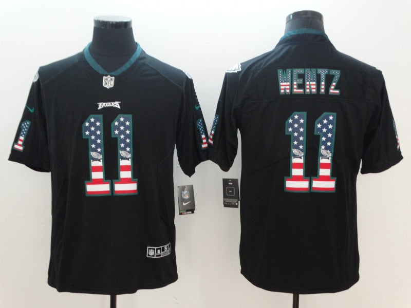 Men's Philadelphia Eagles #11 Carson Wentz Black Game Jersey1 football jersey product view 1
