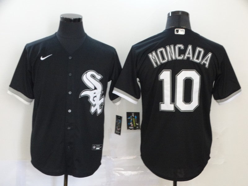 Men's Chicago White Sox Yoan Moncada #10 Black Replica Baseball Jersey1 baseball jersey product view 1