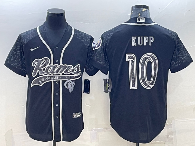 Men's Los Angeles Rams Cooper Kupp #10 Black RFLCTV Limited Jersey1 Joint Edition football jersey product view 1