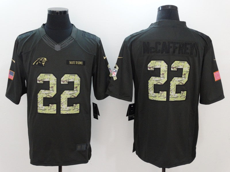 Men's Carolina Panthers #22 Christian McCaffrey Black Game Jersey1 football jersey product view 1