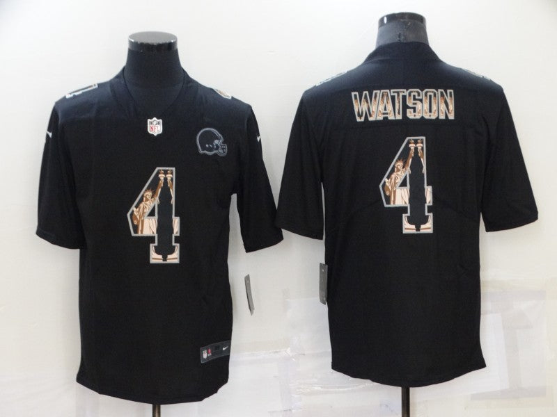 Men's Cleveland Browns Deshaun Watson #4 Black Game Jersey1 football jersey product view 1