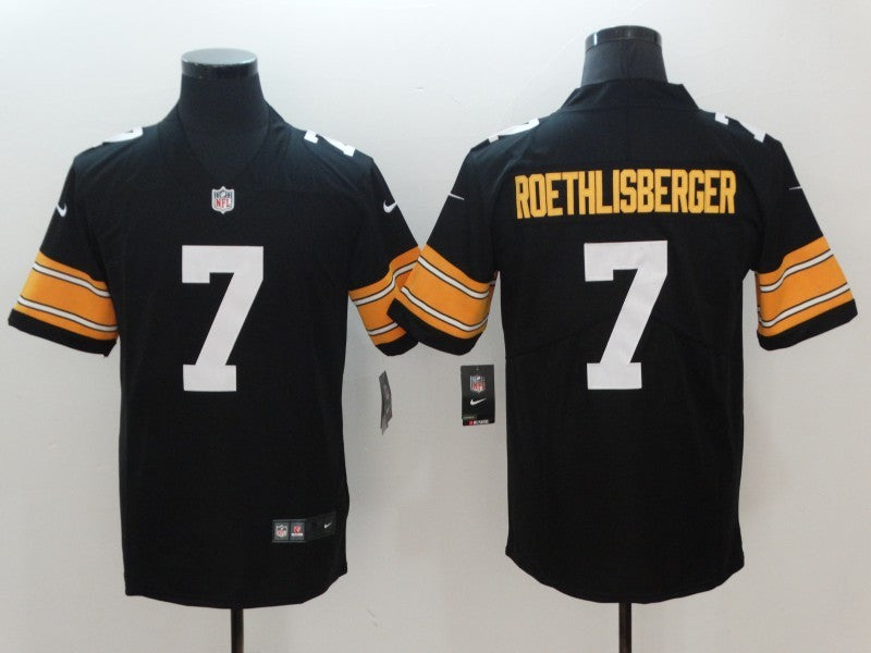 Men's Pittsburgh Steelers #7 Ben Roethlisberger Black Player Game Jersey1 football jersey product view 1