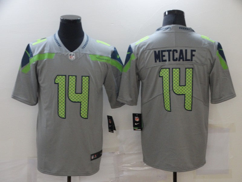 Men's Seattle Seahawks DK Metcalf #14 Gray Inverted Legend Jersey football jersey product view 1