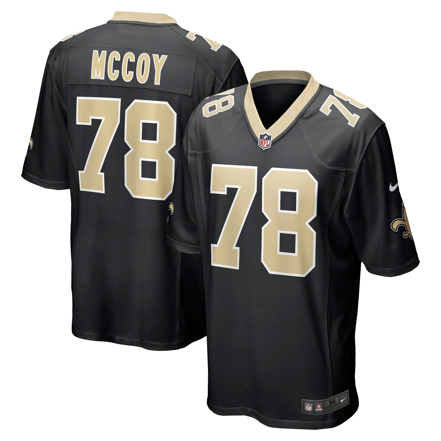 Erik Mccoy New Orleans Saints Nike Game Jersey - Black football jersey product view 1