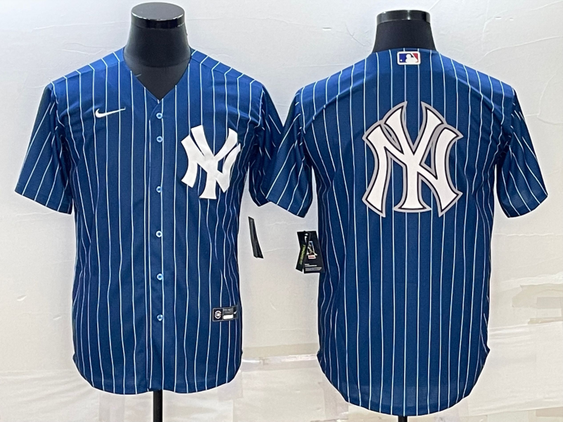 Men's New York Yankees Blue Replica Player Jersey1 baseball jersey product view 1