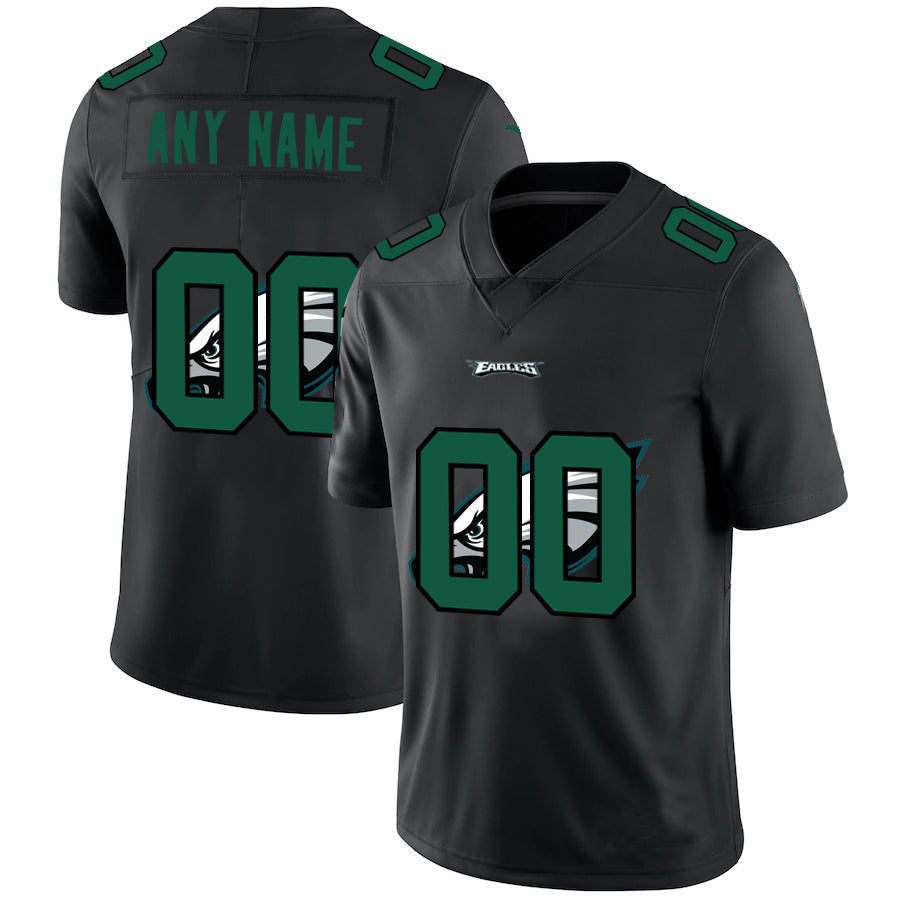 Custom1 Philadelphia Eagles Team Logo Dual Overlap Limited Jersey1 Black Stitched American Football Jerseys football jersey product view 1