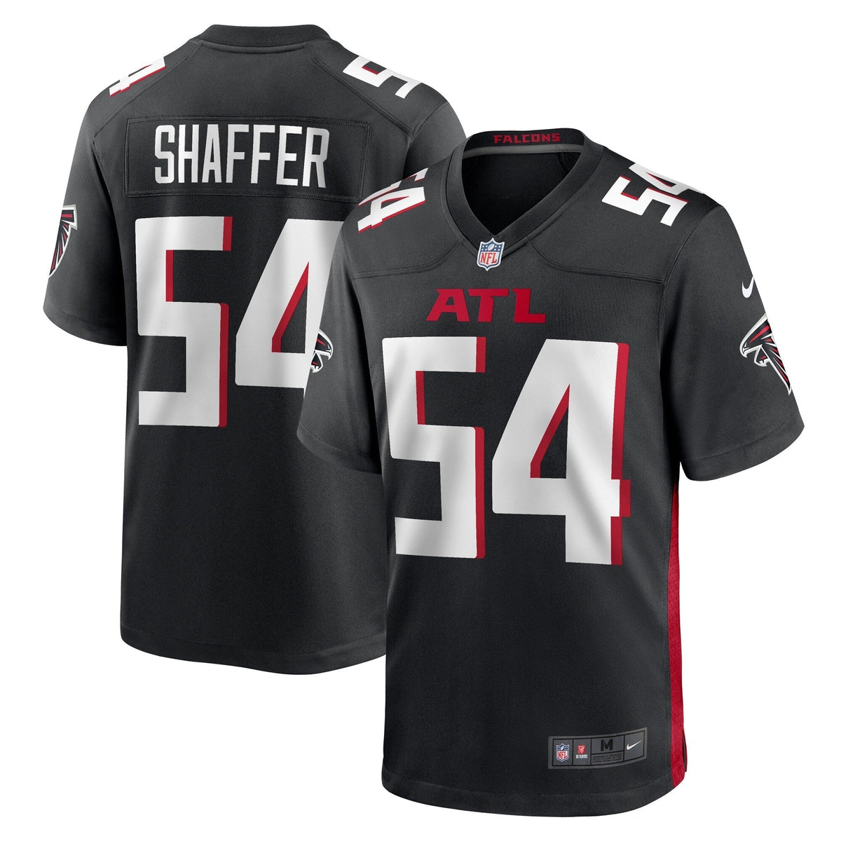 Justin Shaffer Atlanta Falcons Nike Game Jersey - Black football jersey product view 1