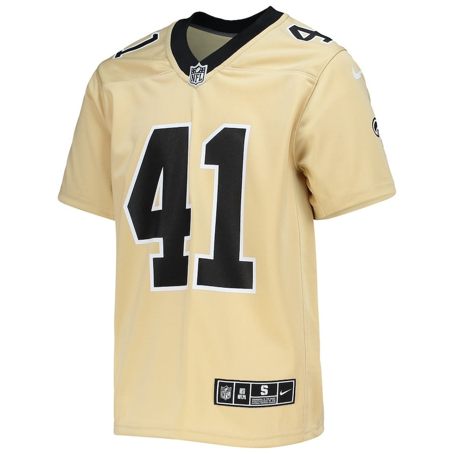 Alvin Kamara New Orleans Saints Youth Inverted Team Game Jersey - Gold football jersey product view 2