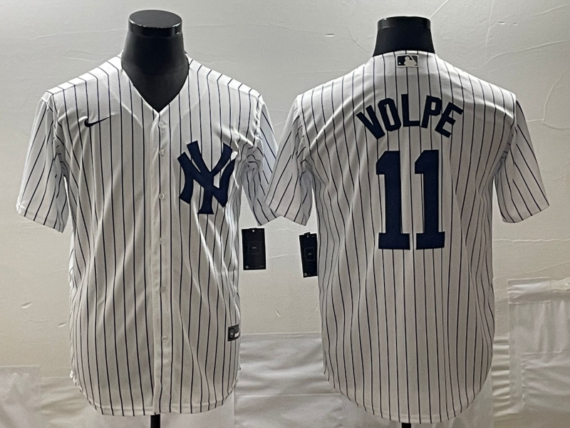 Men's New York Yankees Anthony Volpe #11 White Home Replica Player Jersey1 baseball jersey product view 1