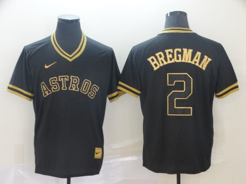 Men's Houston Astros Alex Bregman #2 Black Replica Player Jersey baseball jersey product view 1