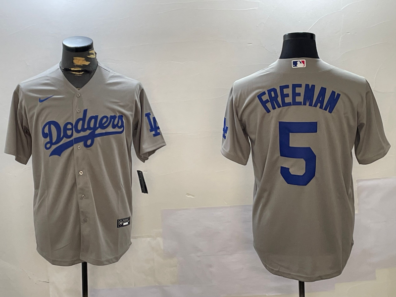 Men's Los Angeles Dodgers Freddie Freeman #5 Gray Game Player Jersey1 baseball jersey product view 1