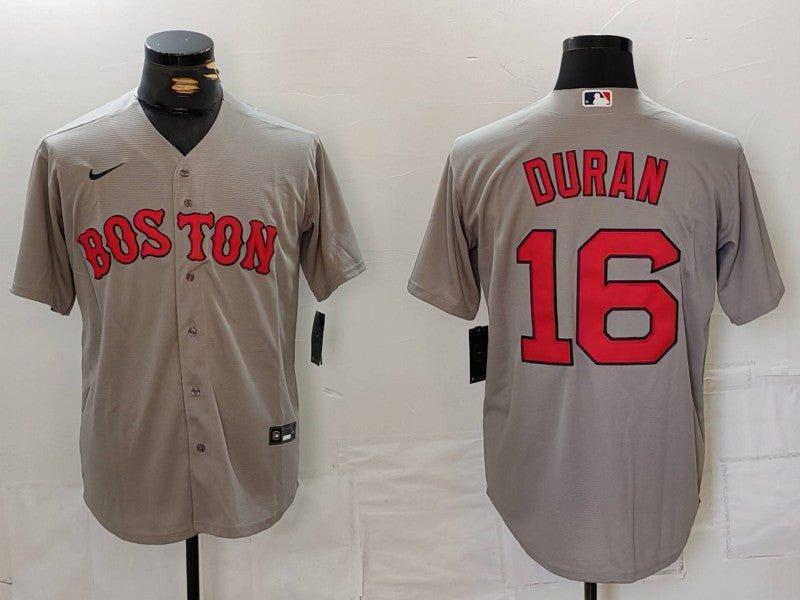 Men's Boston Red Sox Jarren Duran #16 Gray Away Limited Player Jersey1 baseball jersey product view 1