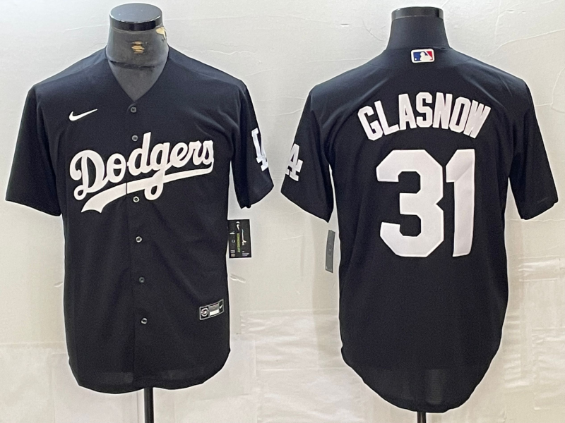 Men's Los Angeles Dodgers Tyler Glasnow #31 Black Replica Player Jersey1 baseball jersey product view 1