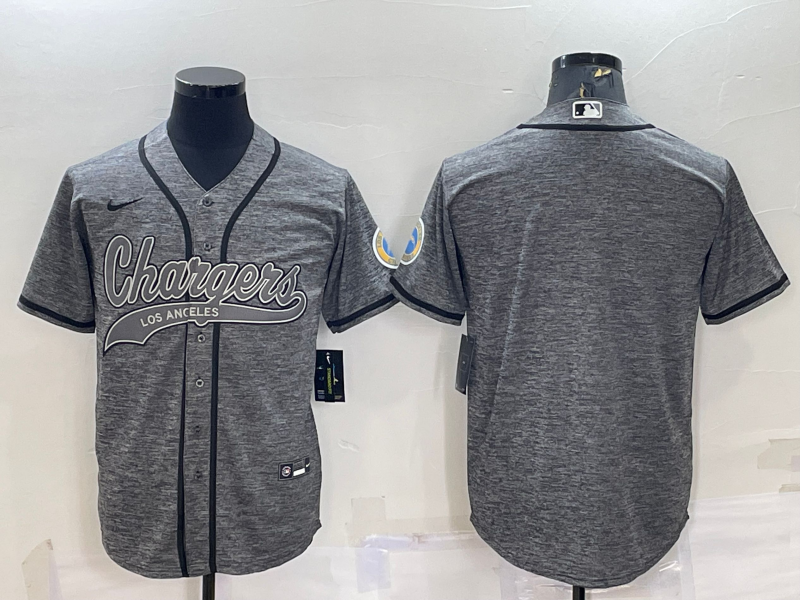 Men's Los Angeles Chargers Gray Blank Jersey1 football jersey product view 1