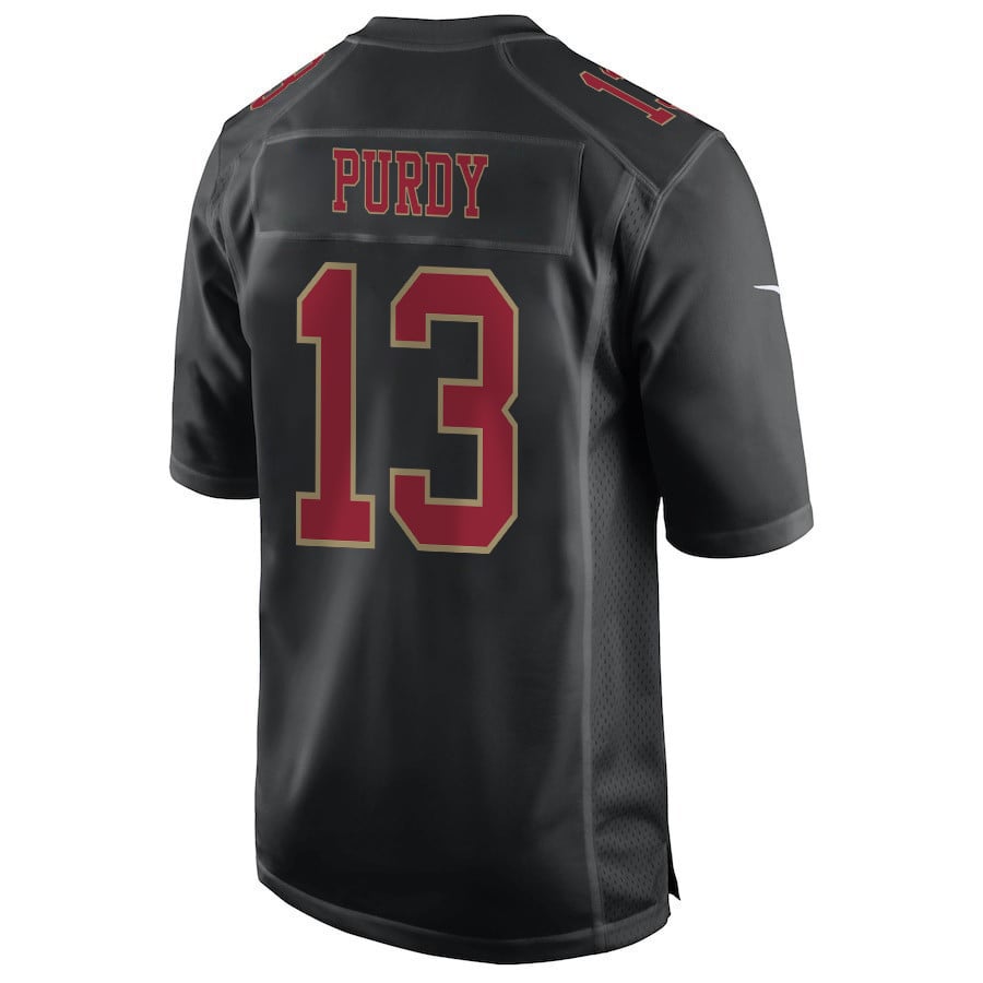 Brock Purdy 13 San Francisco 49ers Super Bowl LVIII Patch Fashion Game Men Jersey - Carbon Black football jersey product view 3