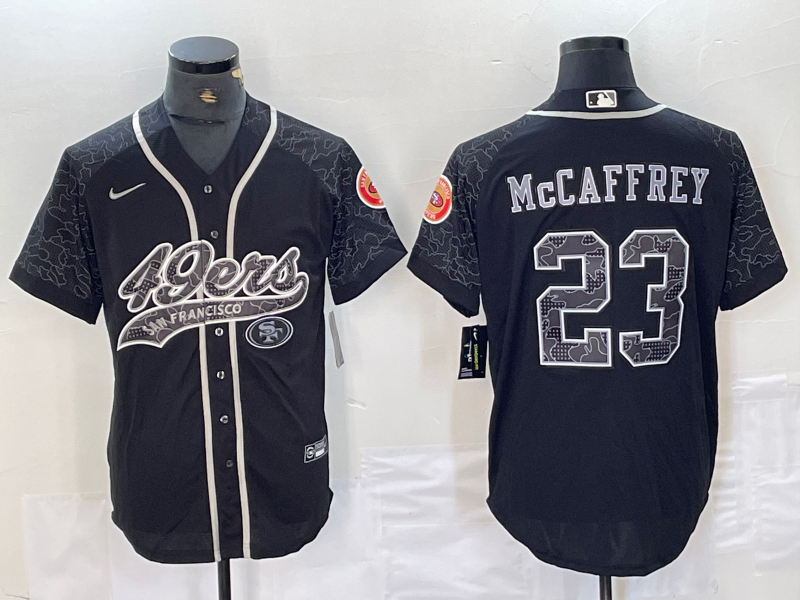 Men's San Francisco 49ers Christian McCaffrey #23 Black RFLCTV Limited Jersey1 Joint Edition football jersey product view 1