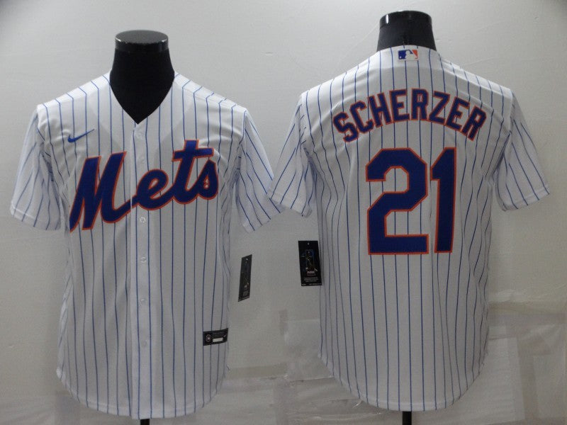 Men's New York Mets Max Scherzer #21 White Replica Baseball Jersey1 baseball jersey product view 1