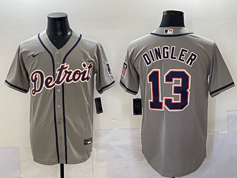 Men's Detroit Tigers Dillon Dingler #13 Gray Limited Player Jersey baseball jersey product view 1