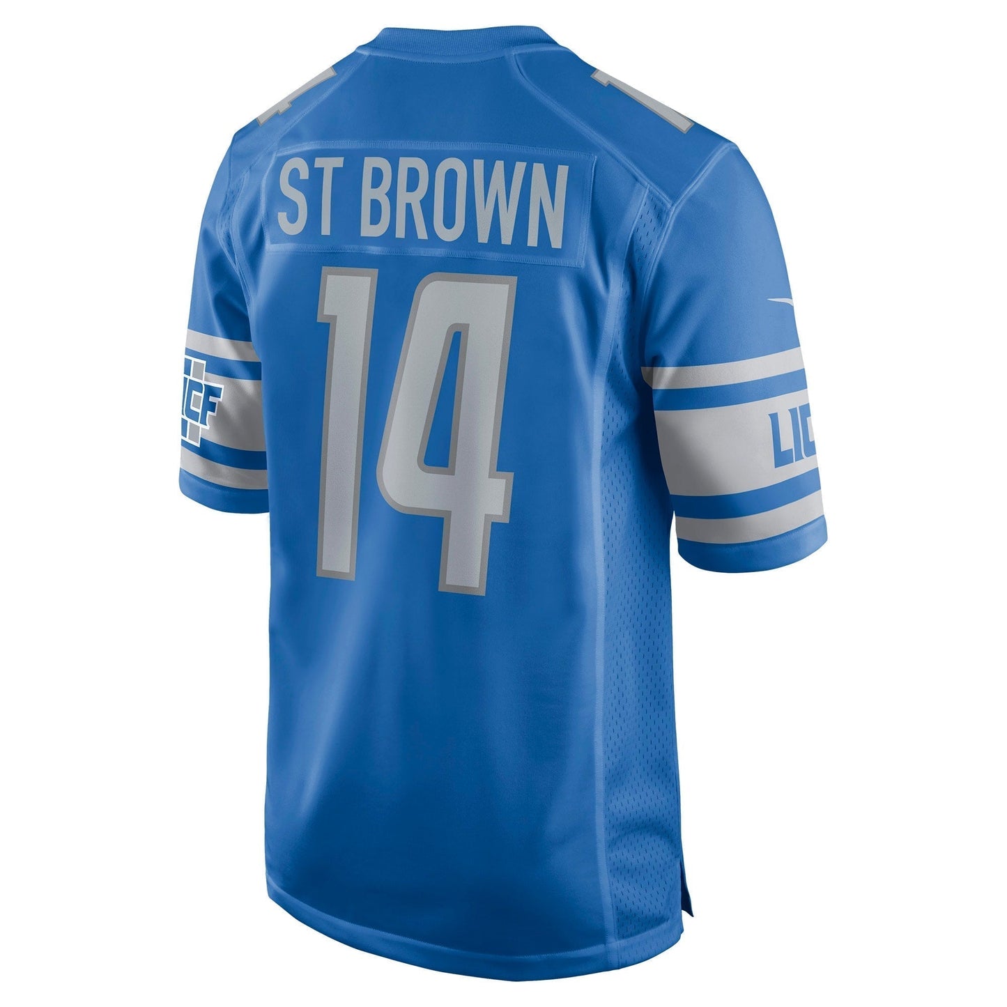 Amon-Ra St. Brown Detroit Lions Nike Game Jersey - Blue football jersey product view 3