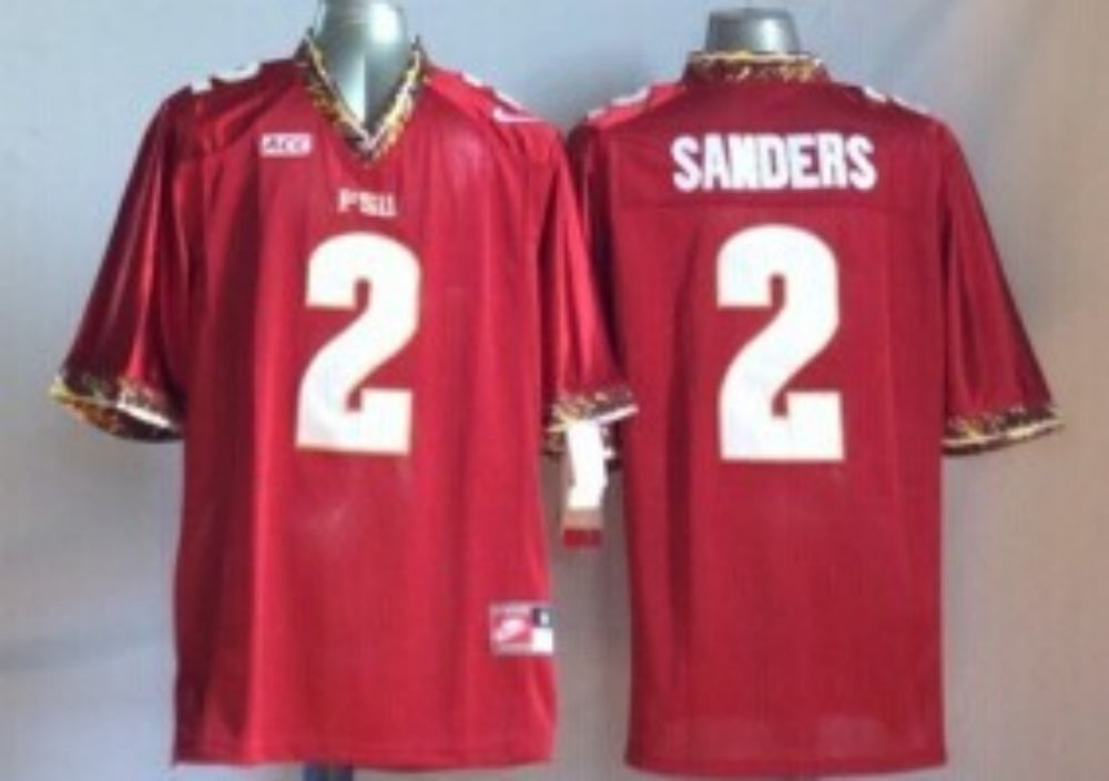Men's Florida State Seminoles Deion Sanders #2 Red Player Jersey sports jersey product view 1