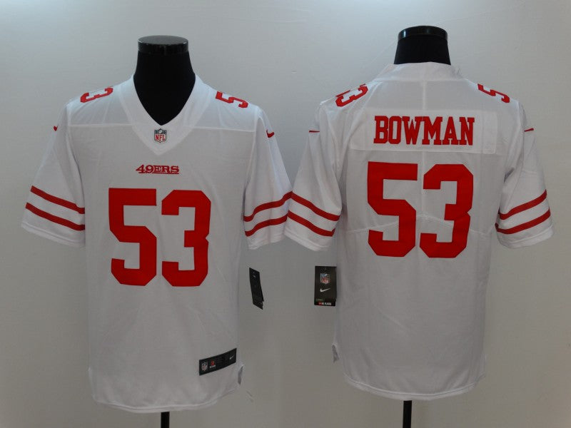 Men's San Francisco 49ers Navoro Bowman #53 White Game Jersey1 football jersey product view 1