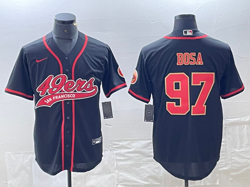 Men's San Francisco 49ers Nick Bosa #97 Black Fashion Jersey1 Joint Edition football jersey product view 1