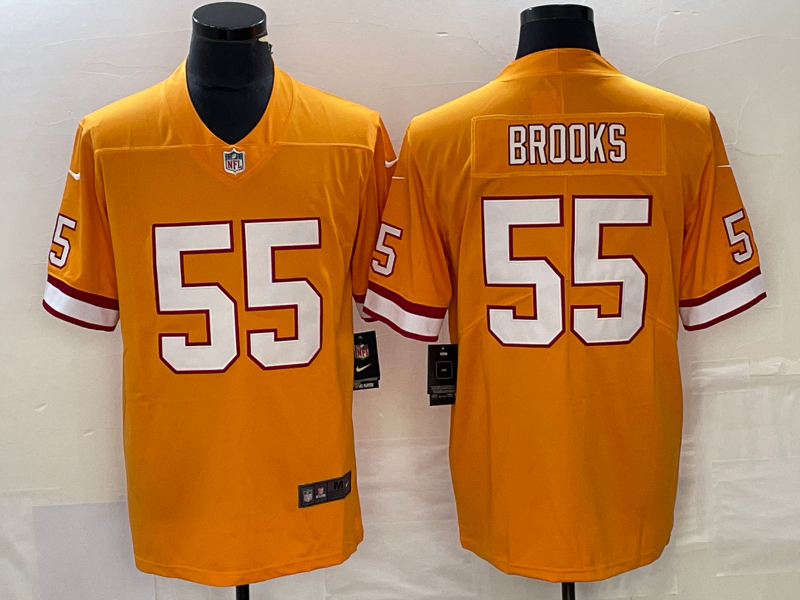 Men's Tampa Bay Buccaneers Derrick Brooks #55 Orange Throwback Game Jersey1 football jersey product view 1